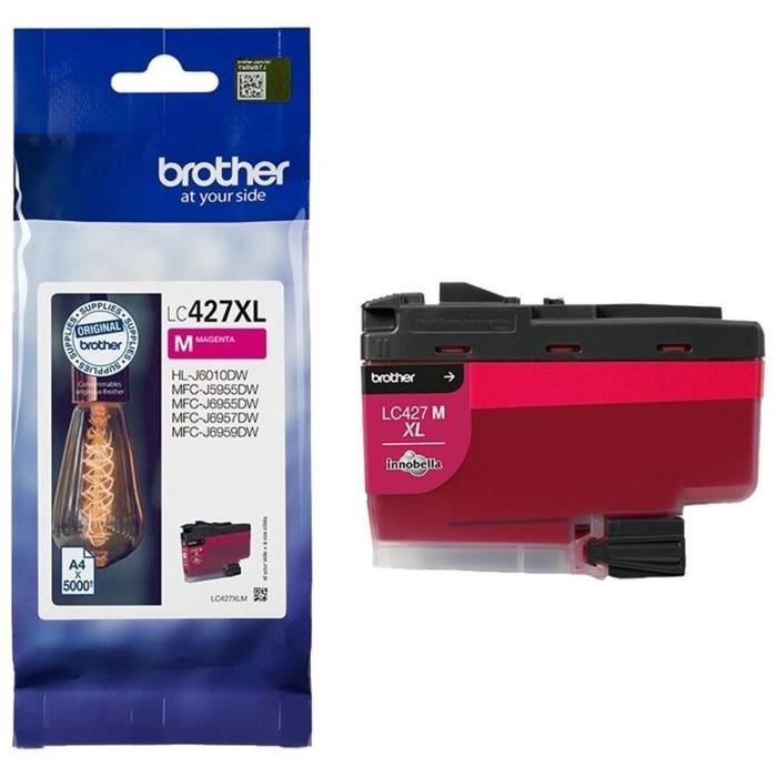 Cartouche d'encre LC427XLM - BROTHER - Magenta - 5000 pages - Pour Brother MFC-J6955DW, MFC-J6957DW, MFC-J5955DW et HL-J6010DW