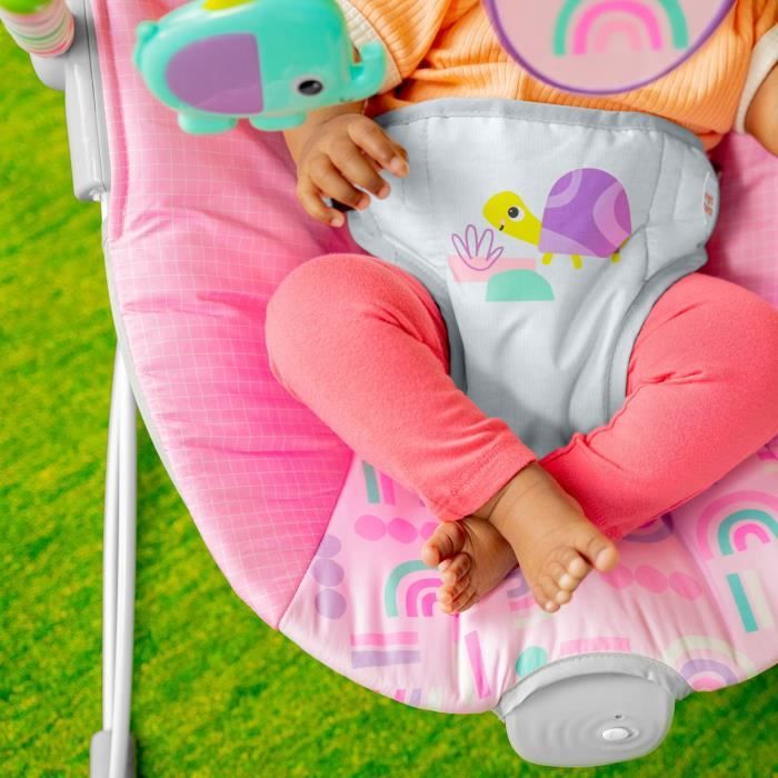 BRIGHT STARTS Transat pink paradise, vibrations apaisantes, jouets interactifs, des la naissance