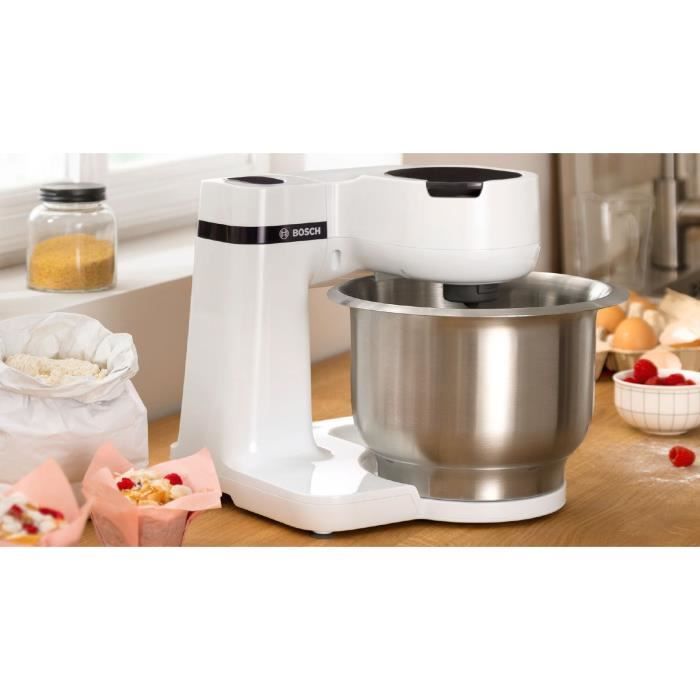 Robot patissier compact et multifonction KITCHEN MACHINE BOSCH Serie 2 - 700W - 3,8L - Blanc