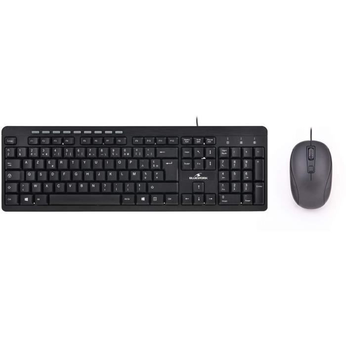 Pack Clavier Souris - BLUESTORK - PACK FIRST II - Filaire - Noir