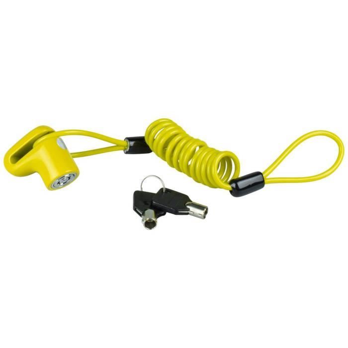 Antivol vélo câble - BURG WACHTER - 520 50 Yellow SB - Câble acier gainé 14 mm, 100 cm