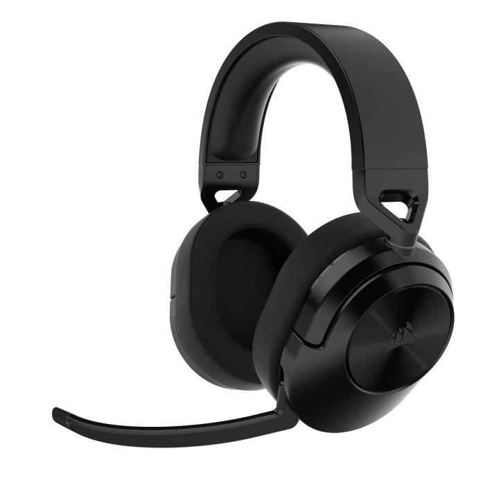 Casque PC Corsair Casque Gaming sans fil HS55 Wireless Carbon, PC et PS5.