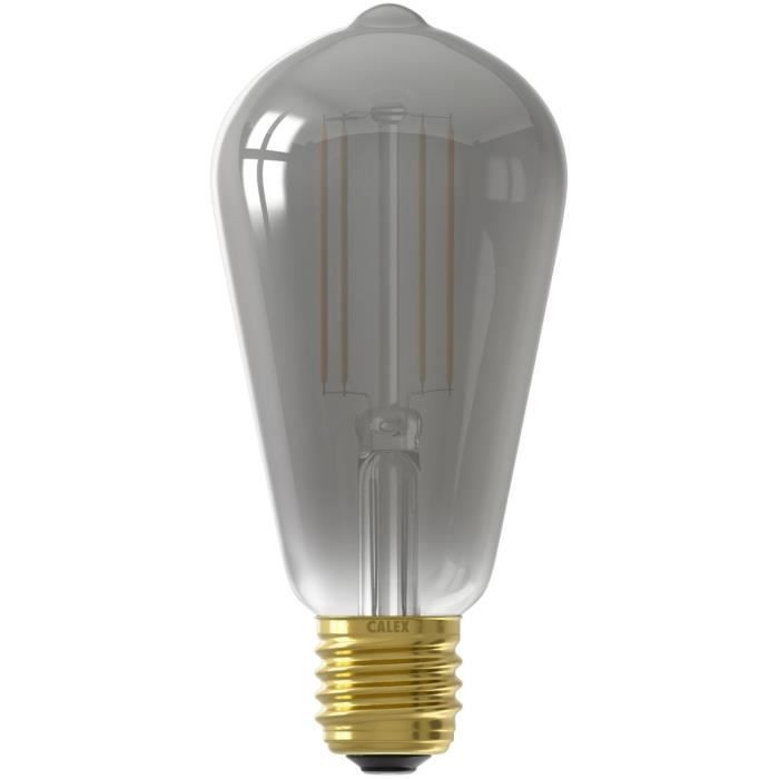 Ampoule LED E27 - CALEX - SMART ST64 - Filament droit - 7 W - 400 lm - 1800 K - Intensité variable - Smokey