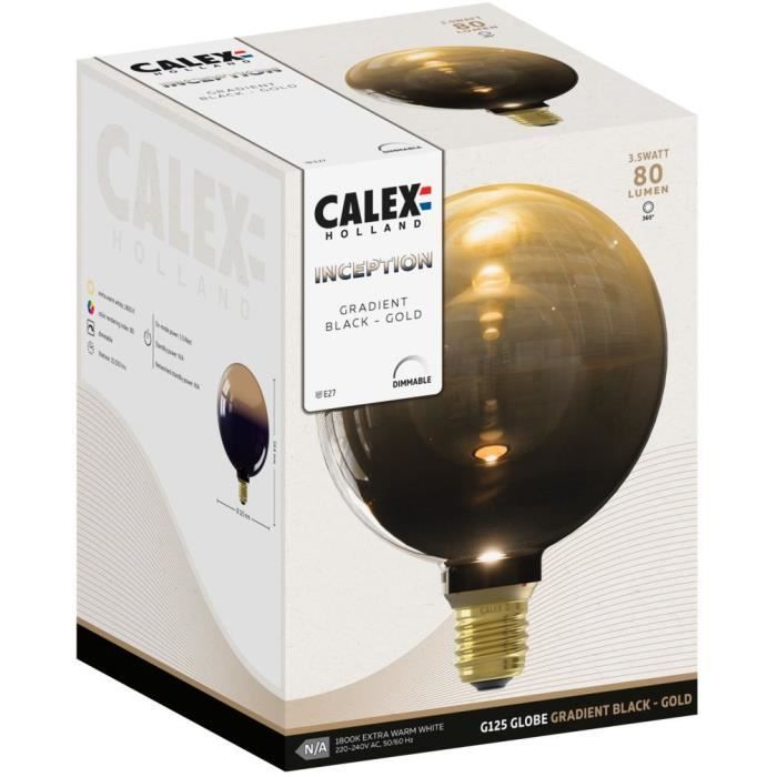 Ampoule LED E27 - CALEX - INCEPTION G125 - 3,5 W - 80 lm - 1800 K - Dégradé noir / or