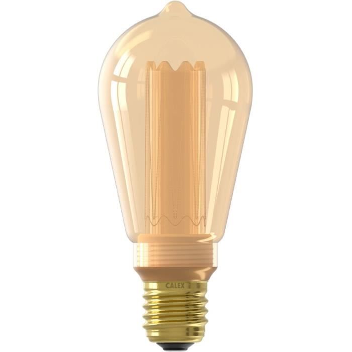 Ampoule LED E27 - CALEX - GLASSFIBER RUSTIC ST64 - 3,5 W - 120 lm - 1800 K - Intensité variable - Or