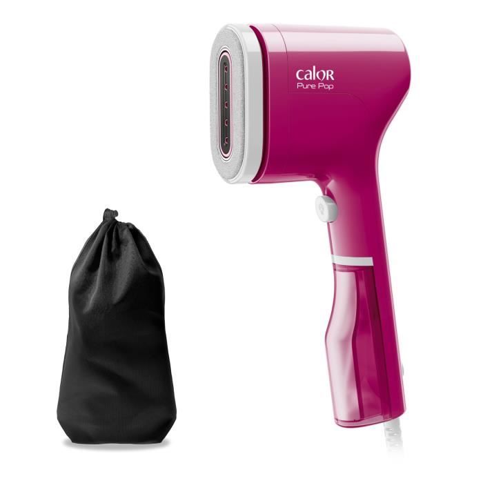 CALOR Pure POP Défroisseur vapeur, Débit 20 g/min, Réservoir 70 ml, Pret en 15 sec, Autonomie 4 min, Défroisse et purifie DT2023C0