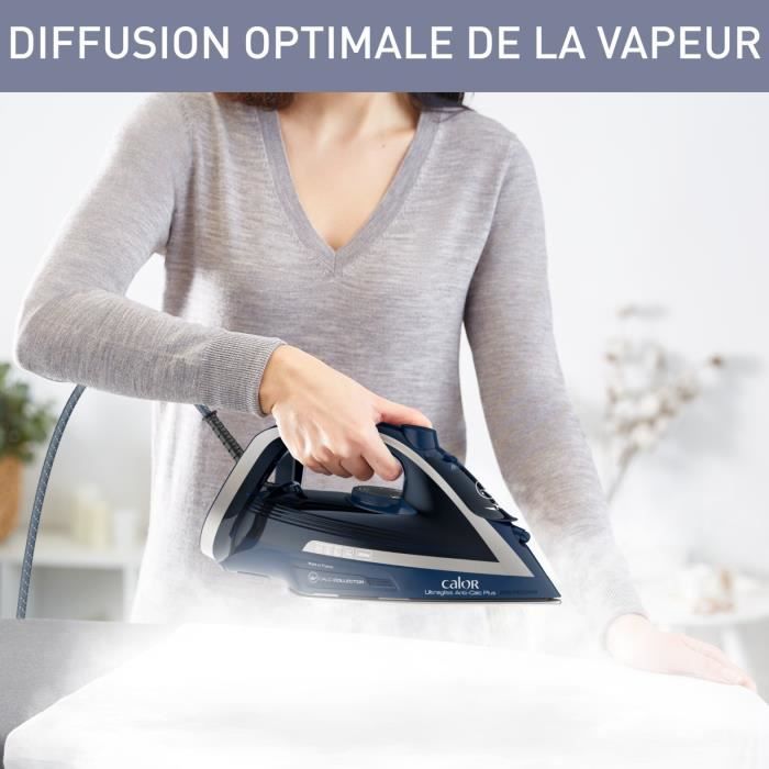 CALOR Fer a repasser, 2800 W, Débit vapeur 50 g/min, Fonction pressing 250 g/min, Systeme anticalcaire, Ultragliss, FV6830C0