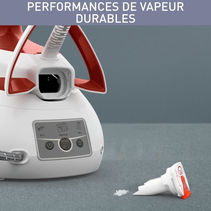 CALOR Centrale vapeur, Pression 6,3 bars, Débit vapeur 120 g/min, Pressing 420 g/min, Fabriqué en France, Blanc/marron SV8110C0