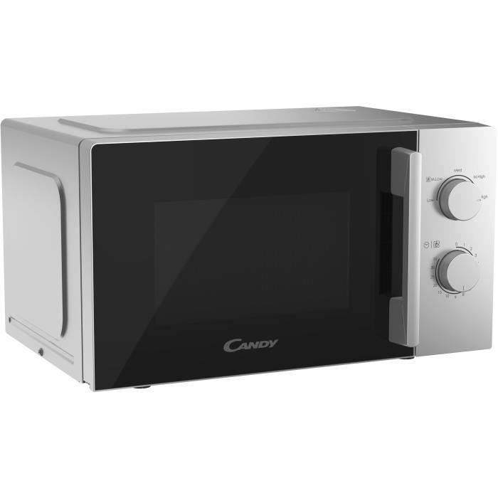 CMW20SMSLI Micro-ondes Mono CANDY Idea - 20L - MO : 700W - UI mécanique - 5 niveaux de puissance - Silver