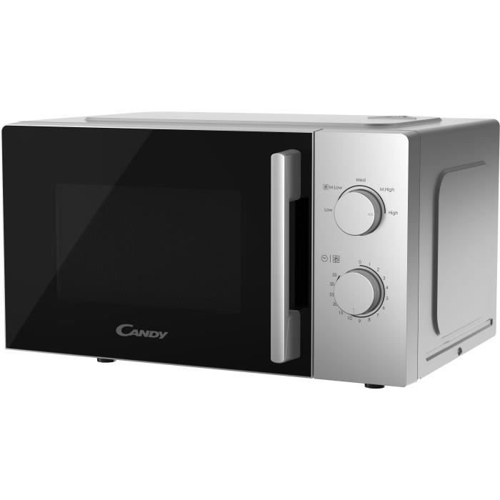 CMW20SMSLI Micro-ondes Mono CANDY Idea - 20L - MO : 700W - UI mécanique - 5 niveaux de puissance - Silver