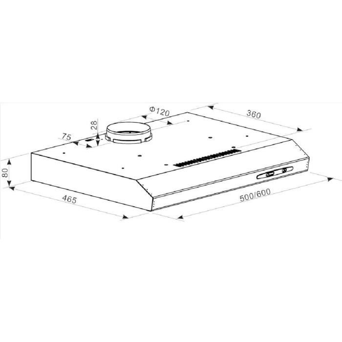 Hotte casquette CANDY CFT610/4W/P - 60x8x46 cm