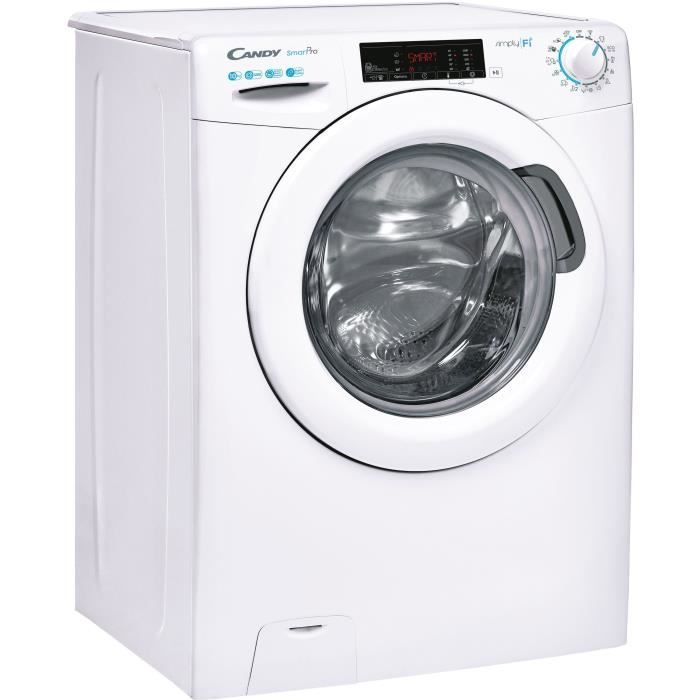 Lave-linge hublot CANDY CO12105TE/1-S - 10 kg - L60 cm - 1200 trs/min - Connecté wi-fi + Bluetooth - Blanc