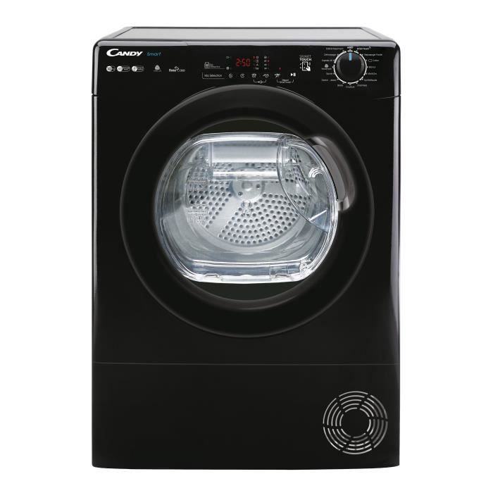 Seche-linge pompe a chaleur CANDY CSEH10A2DBEBX-47 Smart - 10 kg - Bac EasyCase - Classe A++ - Connecté - Noir