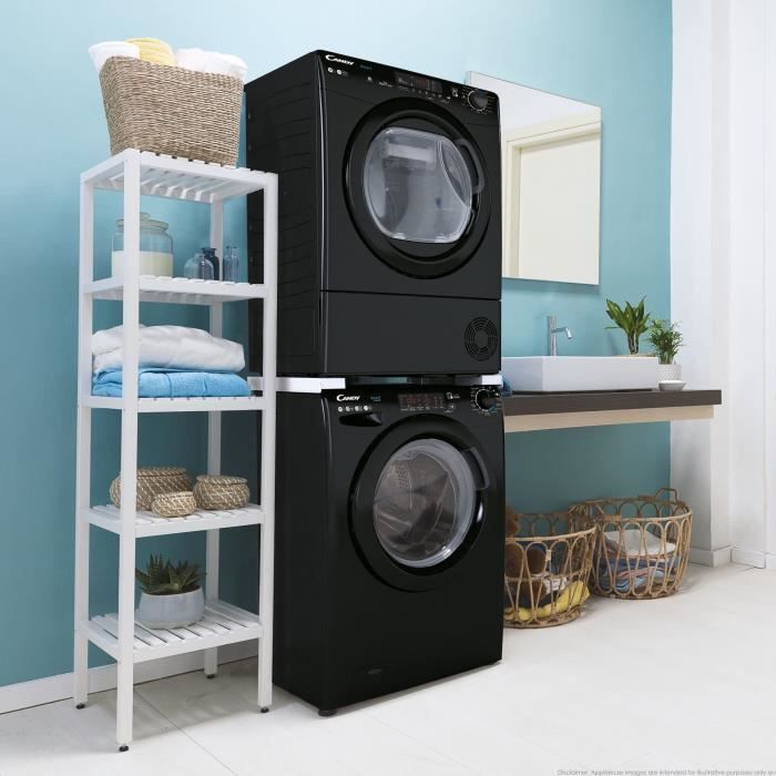 Seche-linge pompe a chaleur CANDY CSEH10A2DBEBX-47 Smart - 10 kg - Bac EasyCase - Classe A++ - Connecté - Noir