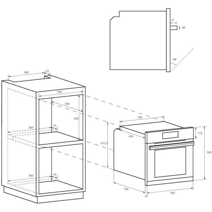 Four encastrable nettoyage manuel - convection naturelle CANDY FIDC X100 - Inox  - Classe A