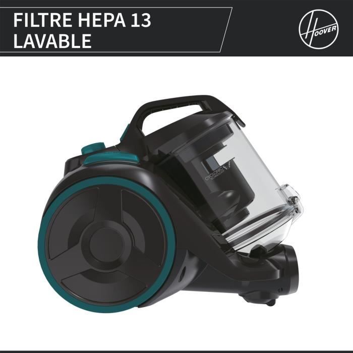 Aspirateur Traineau Sans Sac - CANDY CAF34HM - 800 W - Cassette 2,5 L - 79 dBA - Filtre HEPA 13 lavable