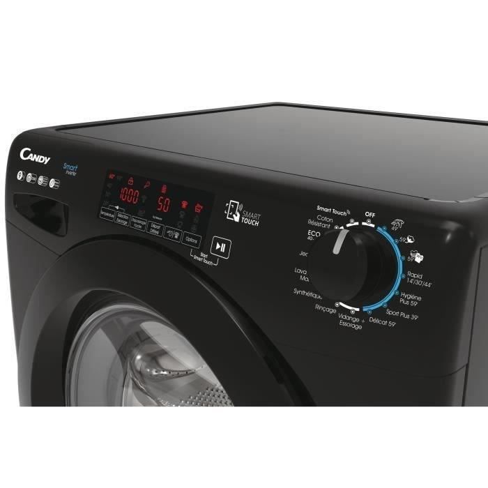 Lave-linge hublot CANDY CS 129TMBBE-47 - 9 kg - Induction - 1200 trs/min - Connecté - Classe B - Noir