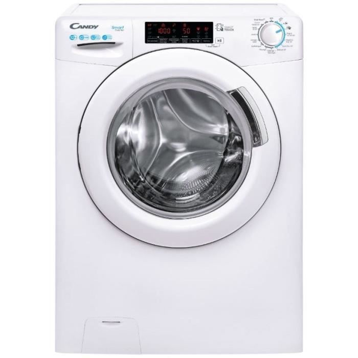 Lave-linge hublot CANDY CS1412TME/1-47 - 12 kg - Induction - 1400 trs/min - Connecté - Programmes rapides - Classe B - Blanc