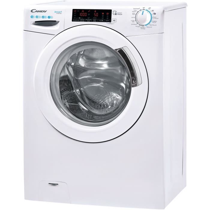 Lave-linge hublot CANDY CS1412TME/1-47 - 12 kg - Induction - 1400 trs/min - Connecté - Programmes rapides - Classe B - Blanc