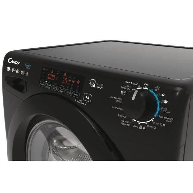 Lave-linge séchant CANDY CSWS496TWMBBE-47 - 9 / 6 kg - Induction - 1400 trs/min - Vapeur - Connecté - Classe A/D- Noir