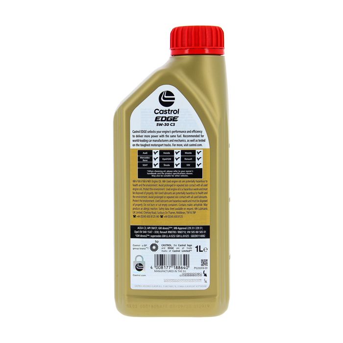 CASTROL EDGE 5W-30 C3 1L - huile moteur 5W30