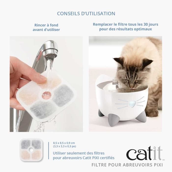 CATIT 3 Filtres pour fontaine a eau PIXI