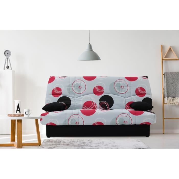 Clic clac 3 places DREAM - Tissu 100% Coton imprimé Planete - Couchage 125x190 cm - L190 x P92 x H96 cm