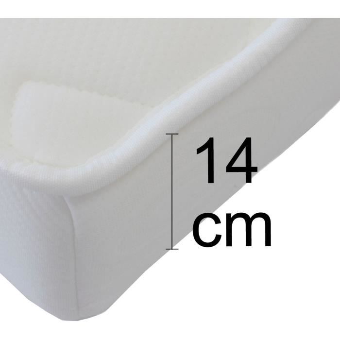 Canapé clic clac 3 places - Gris clair - Matelas 14 cm - 130 x 190 cm - MEGAN