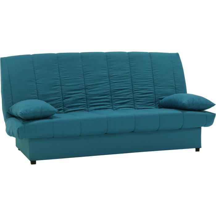 Banquette clic clac 3 places -  Bleu canard  - L 190 x P92 cm - MILA