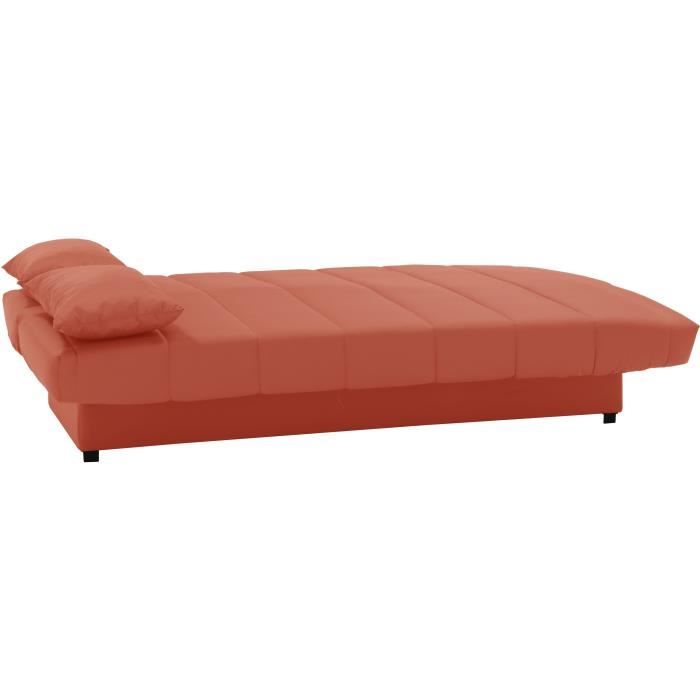 Banquette clic clac 3 places - Tissu 100% coton Terracotta  - Style Contemporain - L 190 x P92 cm - MILA