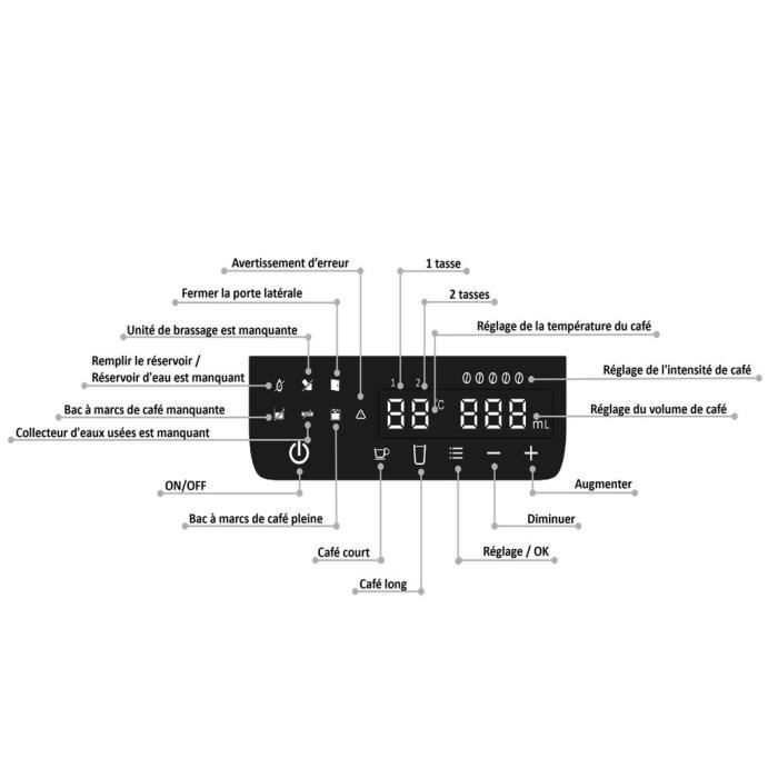 Machine Expresso broyeur - CONTINENTAL EDISON - CECFAUTOB - 19 Bar - 1450 W - Noir