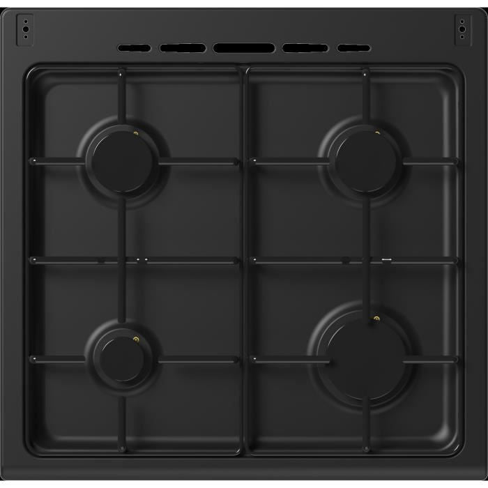 Cuisiniere gaz CONTINENTAL EDISON CECG60FCB1 - 4 feux - L59,8 x P61 xH83cm- Noir