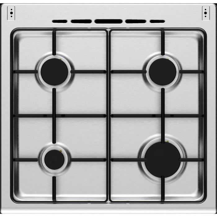 Cuisiniere gaz CONTINENTAL EDISON CECG60FCS1 - 4 feux - L59,8 x P61 xH83cm- Silver