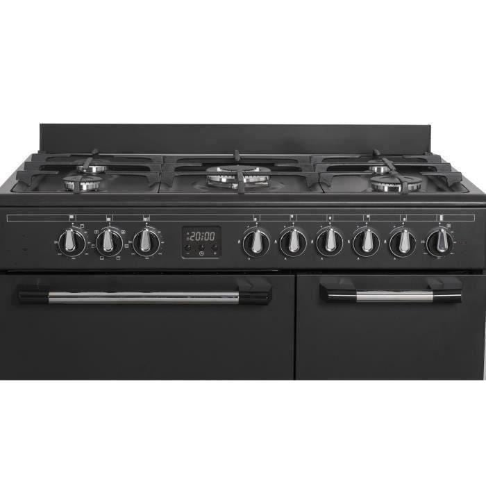 Cuisiniere piano gaz 3 fours électriques CONTINENTAL EDISON CECP903FB - 5 feux - Noir - Largeur 90 cm