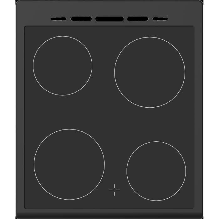 Cuisiniere vitrocéramique CONTINENTAL EDISON CECV50FCB - 4 feux -  L49.5 x H82.7 xP58 cm - Noir