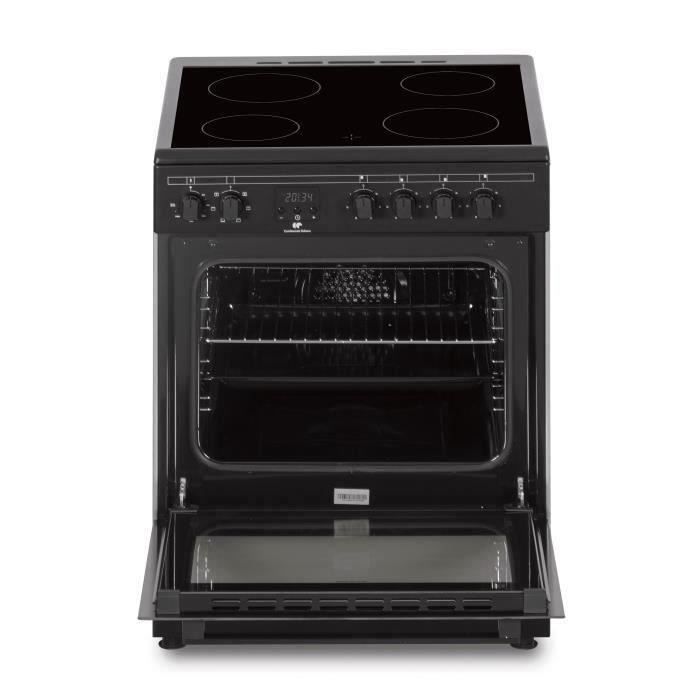 Cuisiniere vitrocéramique CONTINENTAL EDISON CECV60FCB - 4 feux - L58,8 xP61 xH83 cm - Noir