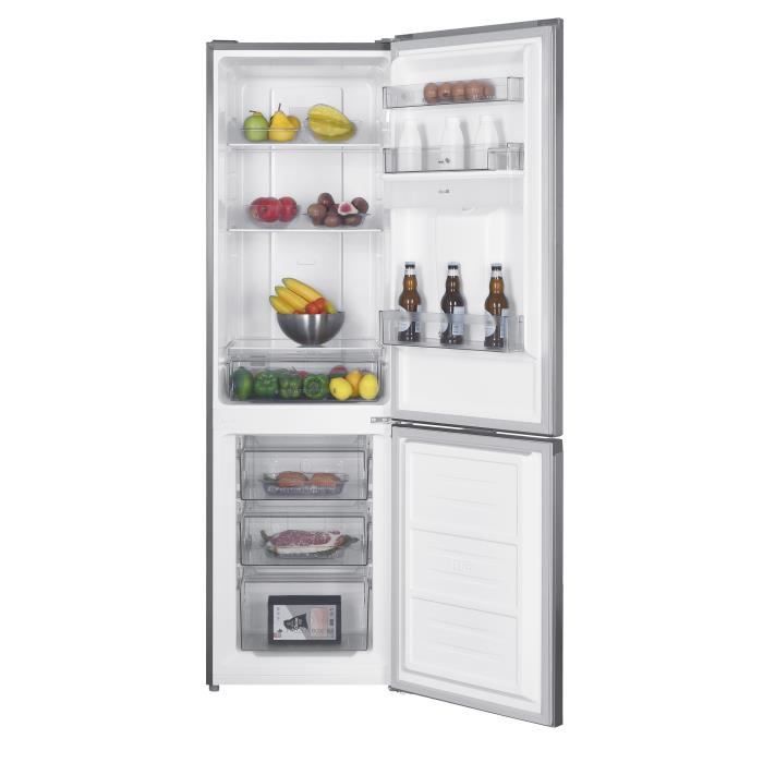 Réfrigérateur congélateur bas CONTINENTAL EDISON - 251L -Total No Frost - Inox - L 55 cm x H 180 cm