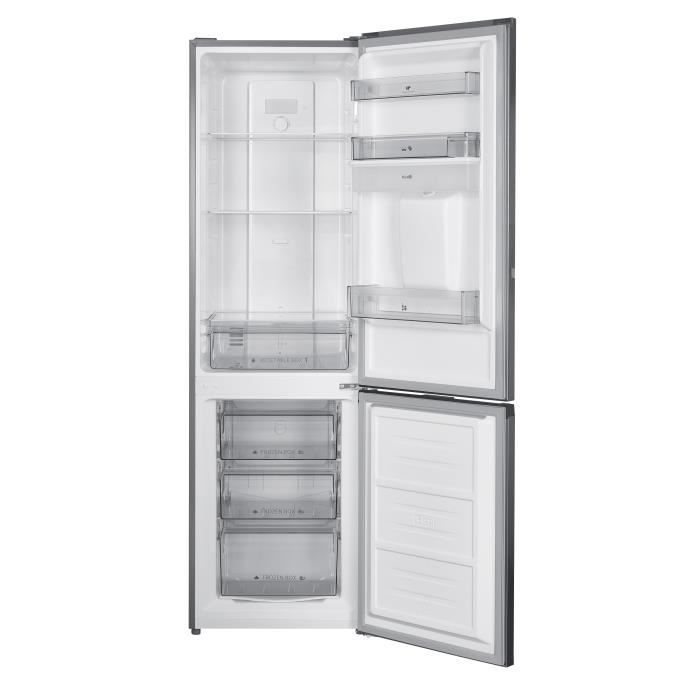 Réfrigérateur congélateur bas CONTINENTAL EDISON - 251L -Total No Frost - Inox - L 55 cm x H 180 cm