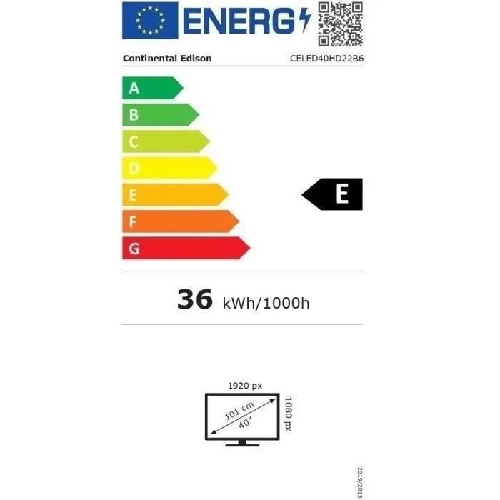 CONTINENTAL EDISON - CELED40HD22B6 - TV LED - Full HD - 40 (101 cm) - 3xHDMI