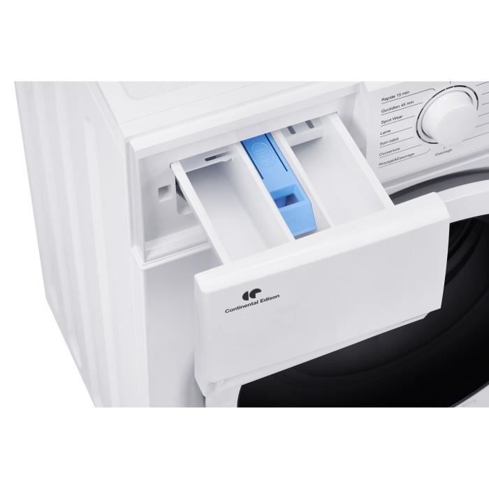 Lave-linge hublot CONTINENTAL EDISON CELL914IWS - 9 kg - Largeur 59,5 cm - Classe A -  1400 trs - moteur induction -Blanc