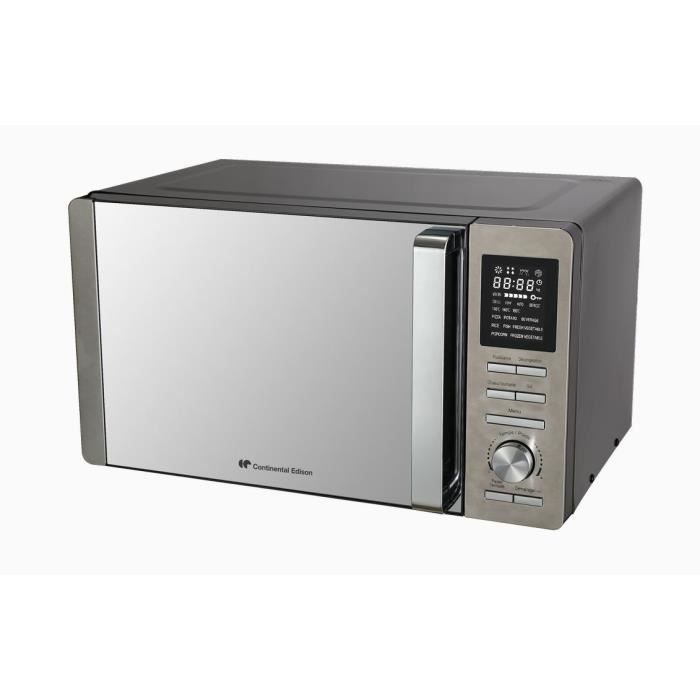 Micro-ondes combiné - CONTINENTAL EDISON - CEMO25SG13S3 - Silver - 25 L - Porte Miroir - 1400 W - Grill 1200 W - Convection 1200 W