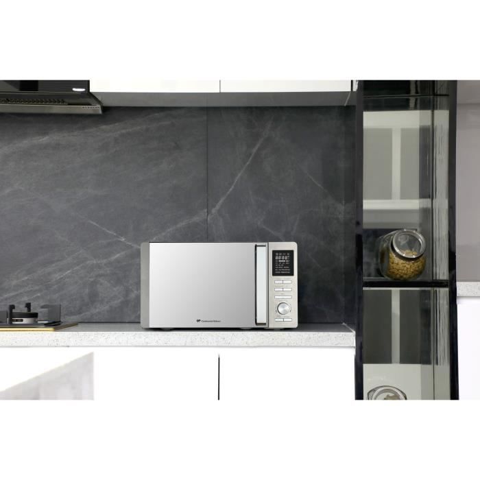 Micro-ondes combiné - CONTINENTAL EDISON - CEMO25SG13S3 - Silver - 25 L - Porte Miroir - 1400 W - Grill 1200 W - Convection 1200 W