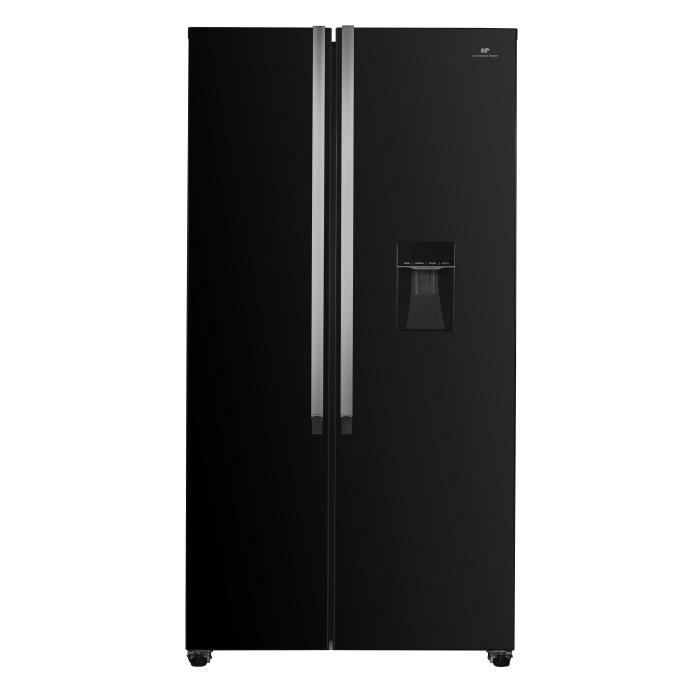 Réfrigérateur américain Continental Edison - CERA532NBD - 2 portes - 529L - L90 cm xH177 cm - Classe D - Noir