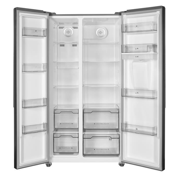 Réfrigérateur américain Continental Edison - CERA532NFIXD - 2 portes - 529L - L90 cm xH177 cm - Inox