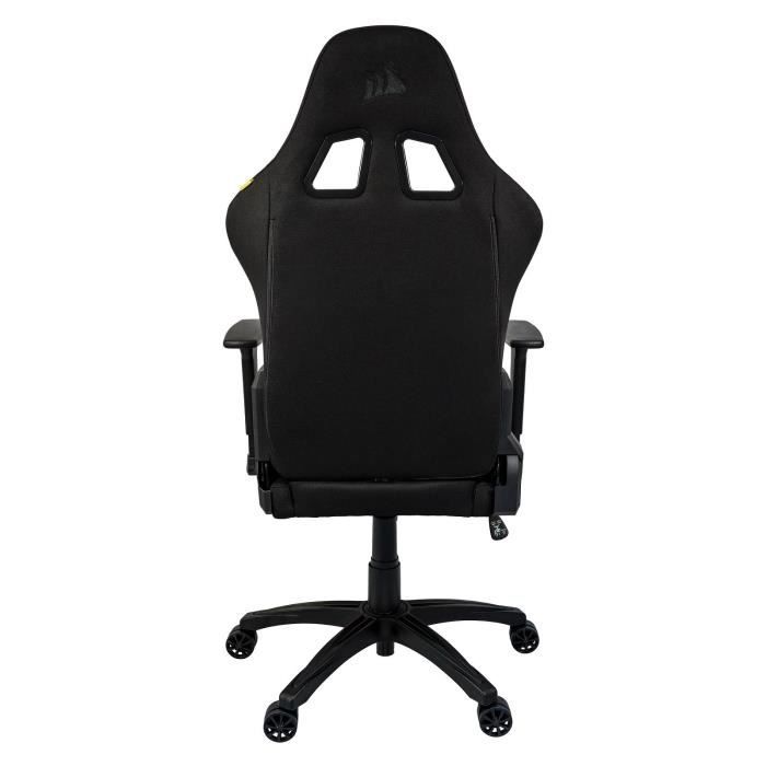 CORSAIR - Chaise bureau - Fauteuil Gaming - TC100 RELAXED - Tissu - Ergonomique - Accoudoirs réglables - Noir/Rouge (CF-9900014-WW)