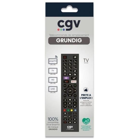 Télécommande de remplacement - CGV - FIDELIO Grundig - Pour téléviseurs Grundig - Sans programmation - Prete a l'emploi