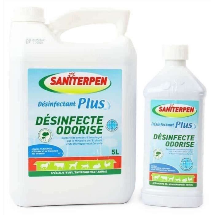 SANITERPEN - Désinfectant Plus Fraicheur Verte 5L. Bactéricide concentré