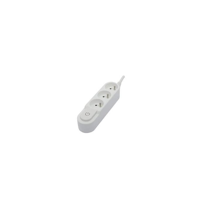 CHACON Bloc multiprise 3 prises 16 A avec interrupteur, câble 1,5 m HO5VV-F 3x1,5 mm² blanc