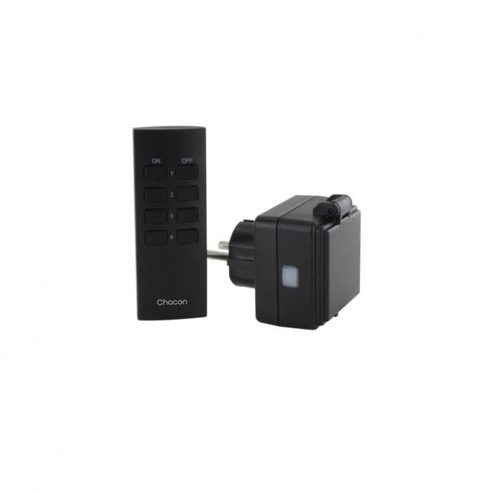 CHACON Set 3 mini prises extérieures On/Off - 2300W - FR + Télécommande