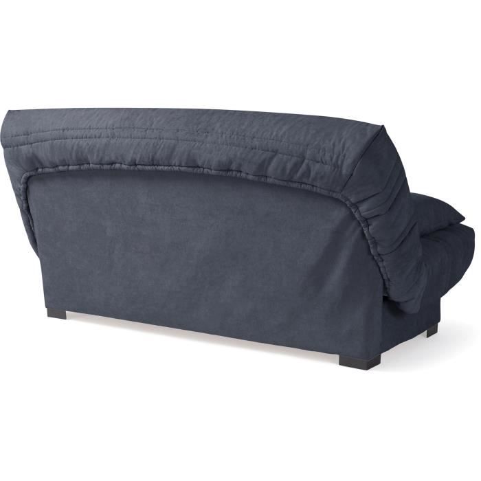 Banquette clic clac 3 places - Matelas 17 cm - Tissu gris anthracite - L199 x P96 x H103 cm - CHLoe